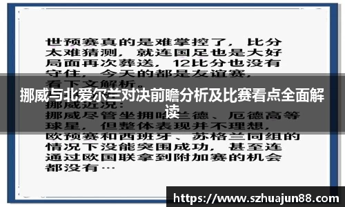 挪威与北爱尔兰对决前瞻分析及比赛看点全面解读
